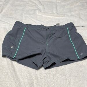 Gray Shorts with Green Accents